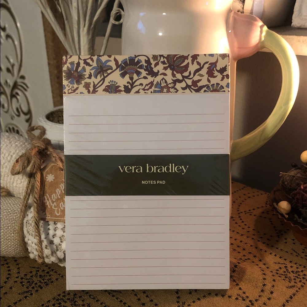 Vera Bradley Lined Notes Pad Marrakesh Vines Cream